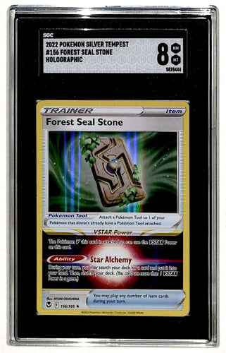 2022 Pokemon Silver Tempest Forest Seal Stone - Holo #156 SGC 8