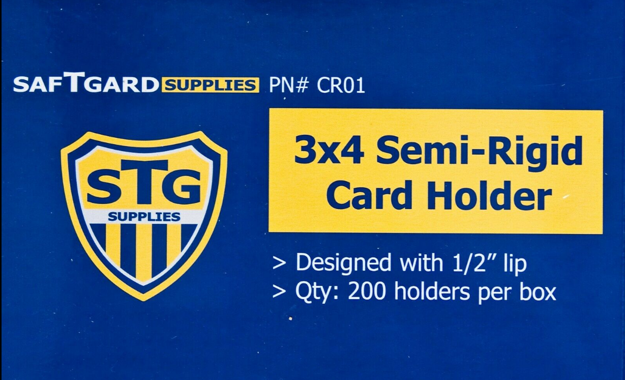 Semi Rigid Card Holder Regular Card Size (200 ct) SafTgard #2 - 4-Pack Box
