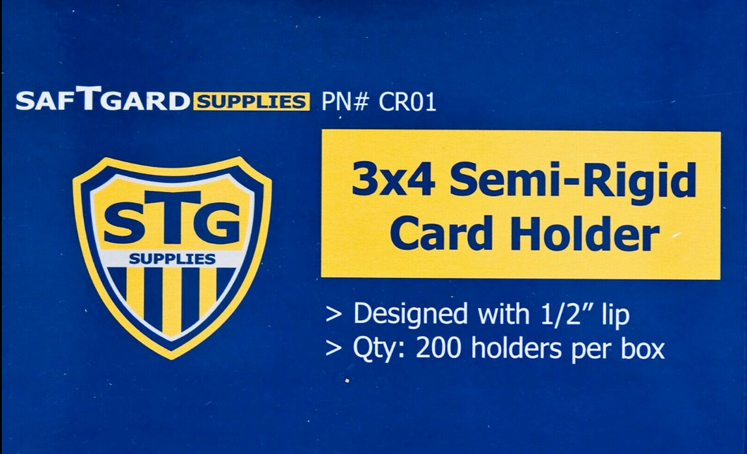 Semi Rigid Card Holder Regular Card Size (200 ct) SafTgard #2 - 4-Pack Box